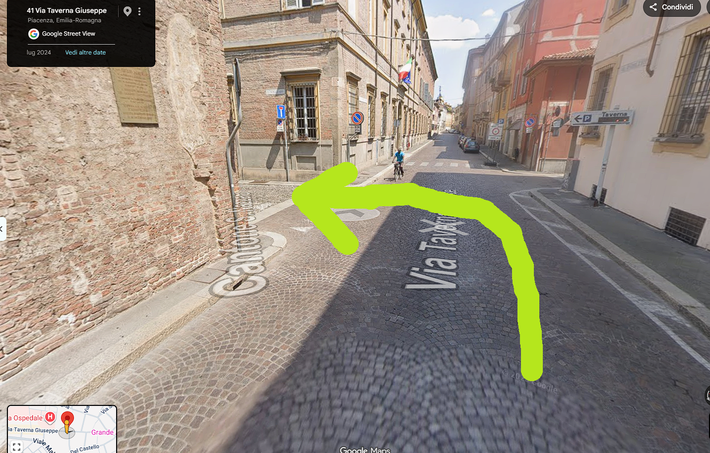 Turn into Cantone S. Nazzaro from Via Taverna